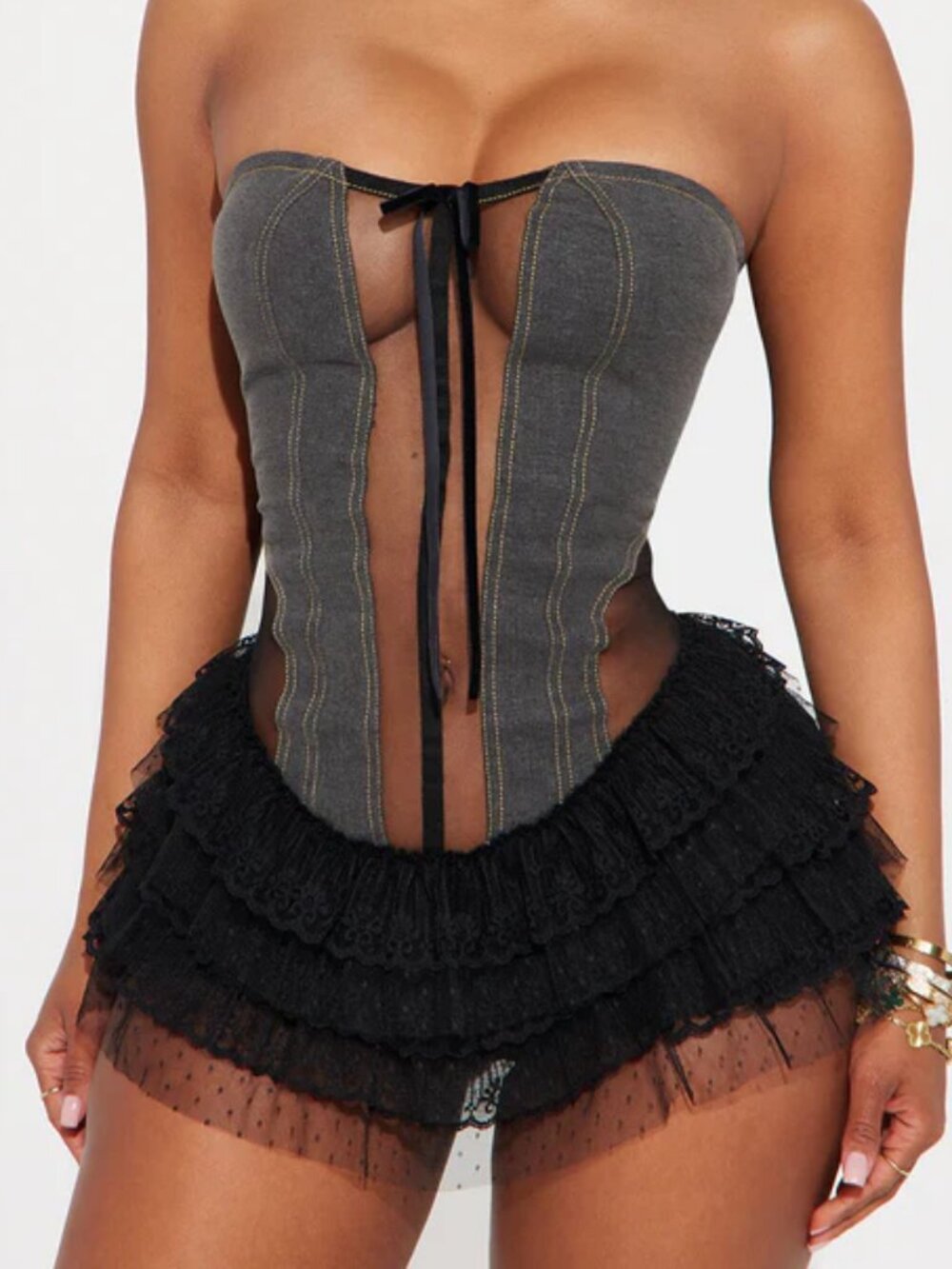FASHION NOVA Denim Micro Mini Dress BNWT